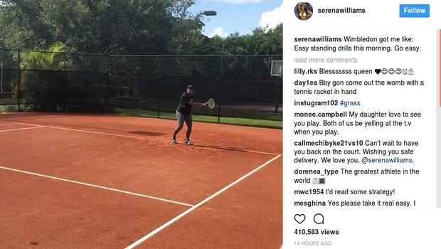 Kangen Lapangan, Serena Williams Tetap Main Tenis Saat Hamil
