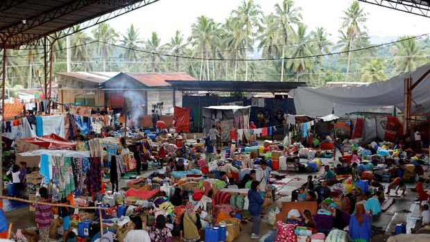 Suasana pengungsian warga Marawi. 