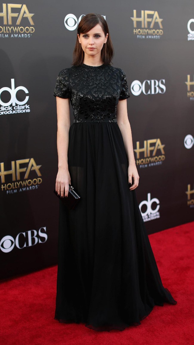 Felicity Jones attends the 18th Annual Hollywood Film Awards at The Palladium on November 14, 2014 in Hollywood, California.  (Photo by Christopher Polk/Getty Images for DCP)