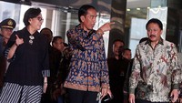 Jokowi saat tiba di BEI.