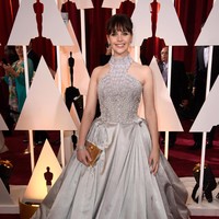 Felicity Jones attends the 87th Annual Academy Awards at Hollywood & Highland Center on February 22, 2015 in Hollywood, California.  (Photo by Frazer Harrison/Getty Images)