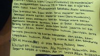 Pelaku meninggalkan pesan ancaman yang ditulis dengan tangan. Pelaku ingin membuat Jakarta seperti Marawi. (Foto: Dok. Istimewa)