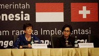 Pemerintah Indonesia dan Swiss mengumumkan kesiapannya untuk saling melakukan tukar informasi keuangan untuk tujuan perpajakan. Pool/Facebook/Sri Mulyani Indrawati.