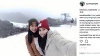 Ayu Ting Ting beserta adik dan anaknya tengah liburan ke Selandia Baru. Tetap saja haters mengotori laman Instagram mantan istri Enji Baskoro tersebut. Foto: Instagram @mom_ayting92_ @minceuratugosip /ist