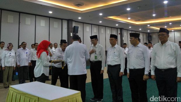  Menteri Desa melantik Satgas Dana Desa, Rabu (5/7/2017)