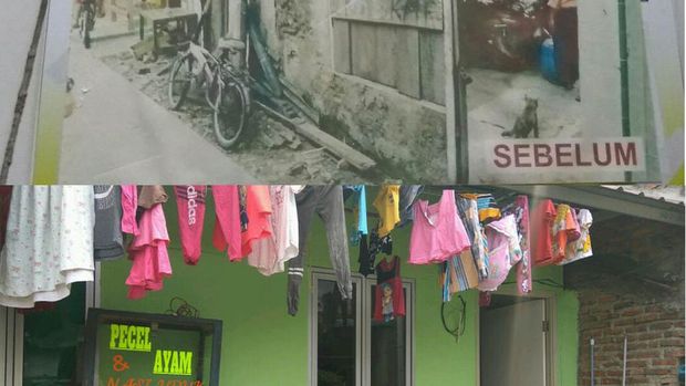 Penampakan rumah warga di Cilincing sebelum dan sesudah dibedah.