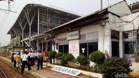 Begini penampakan Stasiun Cikarang yang masih dalam tahap pengerjaan. Pool/Daop I KAI.