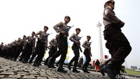 Gelar pasukan pun dilakukan jelang puncak perayaan HUT Polri yang akan dihelat di kawasan Monas pada 10 Juli mendatang.