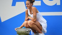 Karolina Pliskova. Petenis asal Republik Ceko ini punya peluang jadi nomor satu dunia selepas Wimbledon. Sayangnya dia yang ditempatkan sebagai unggulan tiga sudah tersingkir di babak kedua. (Foto: Mike Hewitt/Getty Images)