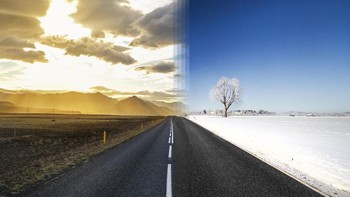 Musim panas di Islandia vs musim dingin di Jerman. Foto: Instagram @howfarfromhome