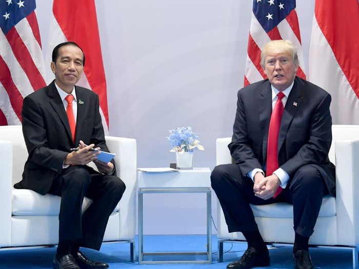 Presiden Jokowi bertemu Presiden AS Donald Trump di sela  KTT G20 di Hamburg, Jerman