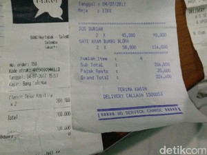 Penampakan Lembaran Nota Order Fiktif Go-Food yang Teror Julianto