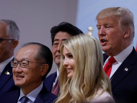Ivanka dan Donald Trump di KTT G20 Jerman. 