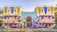Lukisan cantik ini dapat dilihat di MG Road Metro Station India. Proyek ini dikerjakan oleh seniman yang tergabung di Inkbrushnme (Dok. ST+ART INDIA FOUNDATION/ Facebook)