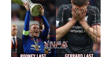 Membandingkan saat terakhir Rooney dengan Steve Gerrard. Foto: istimewa