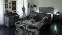 Jika kamu menginap di kamar ini dengan memakai baju cerah, dapat dilihat bagaimana menyalanya Anda di dalam kamar. Memang, berada di dalam The Black & White Room seperti berada di dalam film zaman dulu (Chateau Trebesice)
