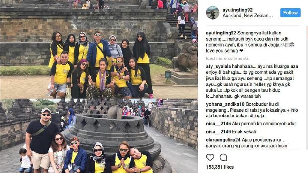 Duh! Ayu Ting Ting Dicerca Sebut Candi Borobudur Ada di Yogyakarta