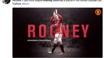 Bahkan ada yang menggelar polling apakah Rooney layak dibuatkan patung di stadion Old Trafford. Foto: istimewa