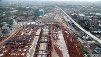 Bentuk fisik jalur MRT sudah mulai terlihat.