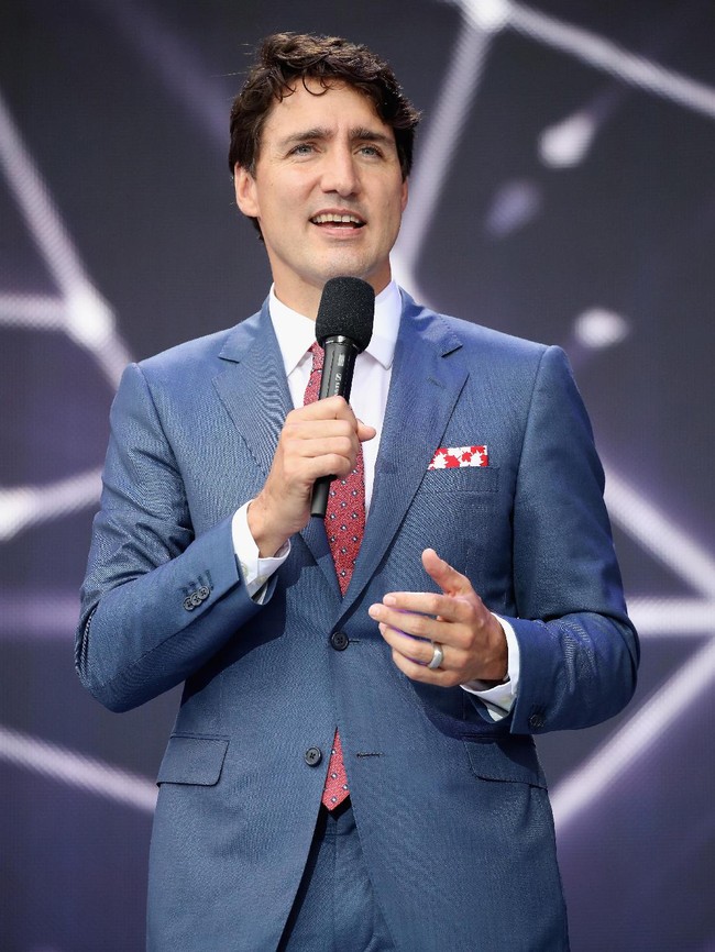 Justin Trudeau watches Canada Day celebrations on Parliament Hill during a 3 day official visit by the Prince of Wales & Duchess of Cornwall to Canada on July 1, 2017 in Ottawan, Canada. (Photo by Chris Jackson/Getty Images)