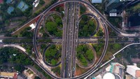 Penampakan Simpang Susun Semanggi dilihat dari atas. Pool/Dok. Kementerian PUPR.