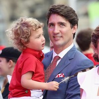 Justin Trudeau and  Hadrien Trudeau watch Canada Day Canada Day celebrations on Parliament Hill during a 3 day official visit  the Prince of Wales & Duchess of Cornwall  to Canada on July 1, 2017 in Ottawan, Canada.  (Photo by Chris Jackson/Getty Images)