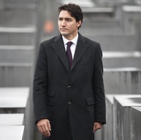 Justin Trudeau walks through the Memorial to the Murdered Jews of Europe, also called the Holocaust Memorial on February 17, 2017 in Berlin, Germany. Canadas Prime Minister Justin Trudeau is visiting Germany for his first official visit after delivering a speech during a plenary session at the European Parliament in Strasbourg, France consisting of a pro-trade pitch to a conflicted Europe. (Photo by Steffi Loos/Getty Images)