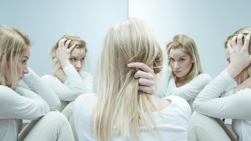 Young pretty crazy woman addicted to strong drugs