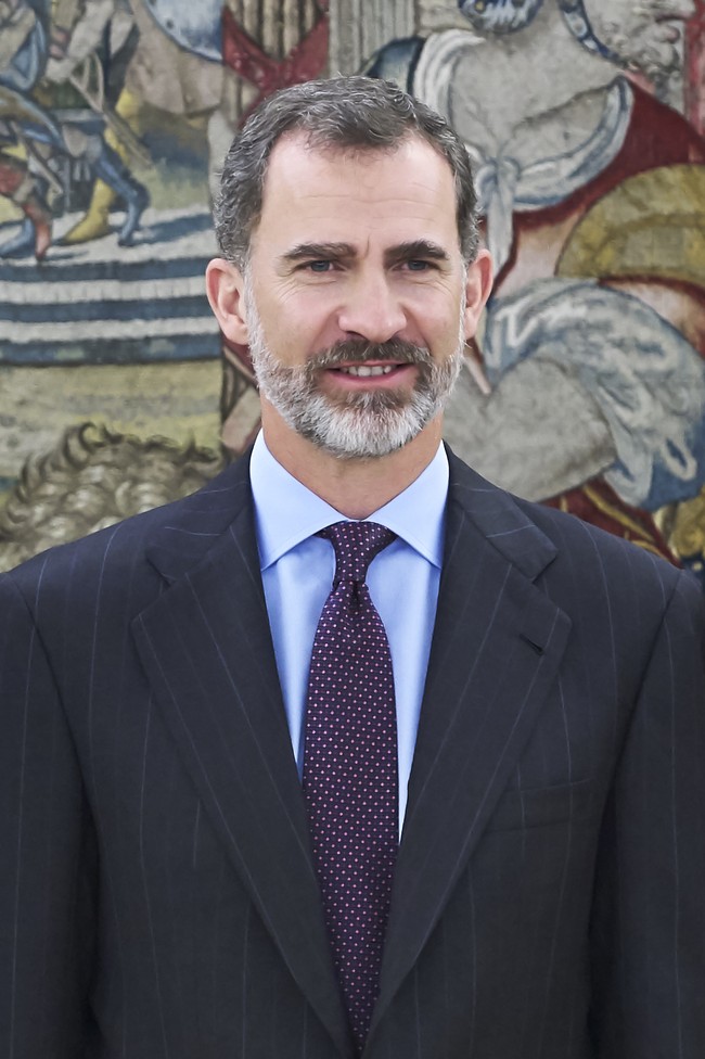 King Felipe of Spain. Felipe VI yang lahir pada 30 Januari 1968 diangkat sebagai Raja Spanyol pada 2014 lalu. Ayah dua anak ini memiliki pelupuk mata dalam dan fitur wajah yang tampan. Foto: Getty Images