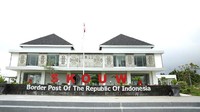 PLBN Skouw yang berlokasi di Distrik Muara Tami Kota Jayapura. PLBN Indonesia-Papua New Guinea ini dibangun di atas lahan 10,7 hektar dengan biaya Rp 165,94 miliar. Pool/Dok. PUPR.