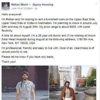 Postingan Rehan Munir yang membuatnya terkenal di media sosial