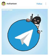 Netizen mencuitkan gambar meme tentang Telegram di Twitter. 