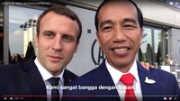Macron saat ngevlog dengan Presiden RI Joko Widodo (Foto: Screenshoot Youtube Presiden Joko Widodo)