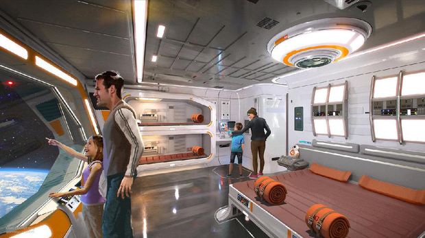 Kamarnya bernuansa robot BB-8 (Disney Parks) 