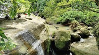 Gunakanlah sepeda motor atau mobil untuk sampai di Dusun Maddenge. Jaraknya sekitar 2 kilometer menanjak dari Jalan Poros Maros-Bone. Setelah itu, kita berjalan kaki melewati kawasan hutan jati sekitar 1 kilometer hingga sampai di air terjun Maddenge (M Nur Abdurrahman/detikTravel)