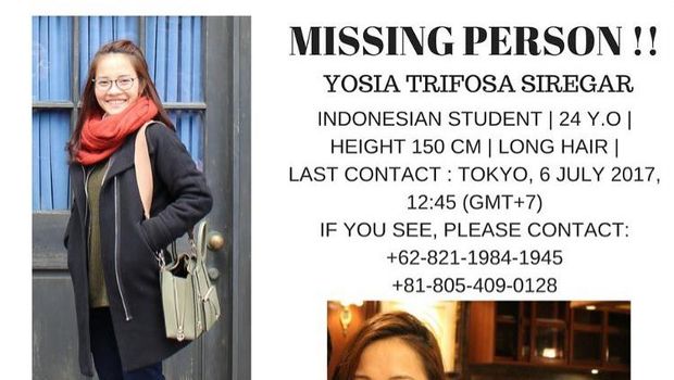 Pengumuman pencarian Yosia Trifosa Siregar/Instragram Dorashinta
