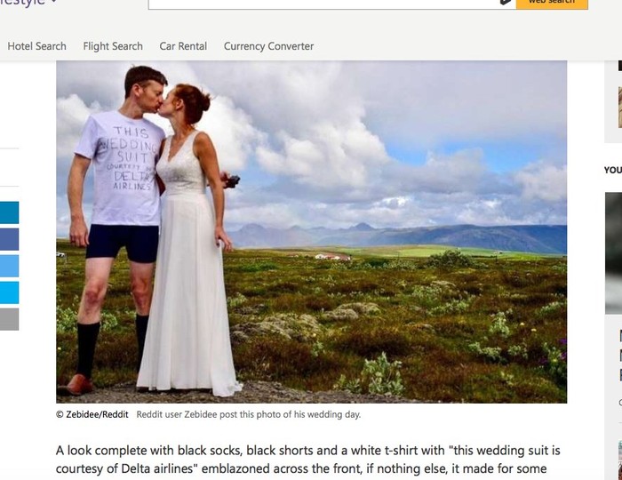 Gara-gara Kesalahan Maskapai, Traveler Ini Menikah Pakai Kaos