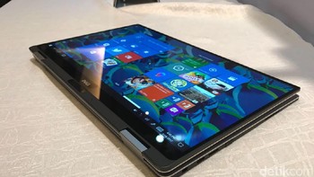 Dell membalut tampilannya premium. Bodinya mengusung material alumunium dan serat karbon. (Foto: detikINET/Adi Fida Rahman)