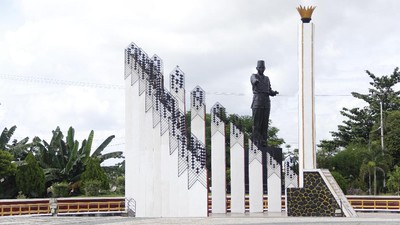 Foto: Tiang Pancang yang Ditancapkan Sukarno di Palangka Raya