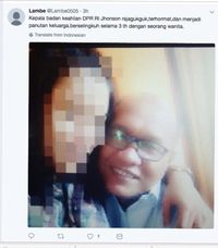 Kepala Badan Keahlian DPR Diterpa Isu Perselingkuhan