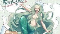 Starbucks identik dengan ikon putri duyung serba hijau. Dalam versi manga, sang putri terlihat cantik dan seksi.