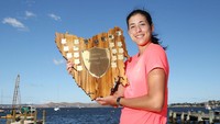 Garbine Muguruza mendapatkan gelar juara pertama di WTA pada Moorilla Hobart International 2014.  (Mark Metcalfe/Getty Images)