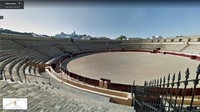Satu lagi momen seru di Serial Games Of Thrones adalah saat pertarungan hidup-mati di Arena Mereen. Lokasi adegan ini difilmkan ada di Bullring of Osuna di Kota Sevilla, Spanyol (dok Google Street View)