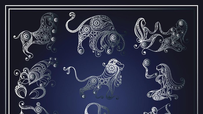 Zodiak Set of zodiac icons (astrology, astronomy). Horoscope signs as cartoon characters. Vector illustration. ramalan zodiak