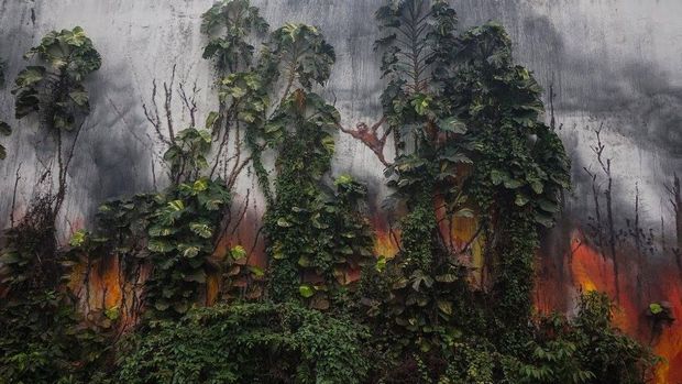 Mural-mural di Sumatera Kritik Industri Kelapa Sawit