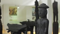 Patung Sapundu adalah patung yang terbuat dari kayu ulin dengan berbagai ukiran yang khas. (Foto: Noval/detikcom)