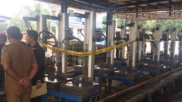  Stasiun Pengisian Bahan Bakar Elpiji (SPBE) di Lampung Utara digerebek Polda Lampung