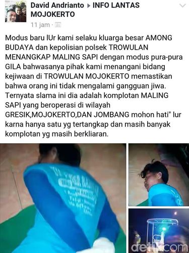 Mayat ditemukan di by pass Mojokerto sama dengan foto di medsos