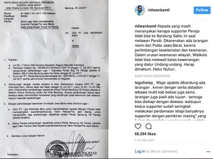 Penjelasan Ridwan Kamil Soal The Jakmania Dilarang ke Bandung