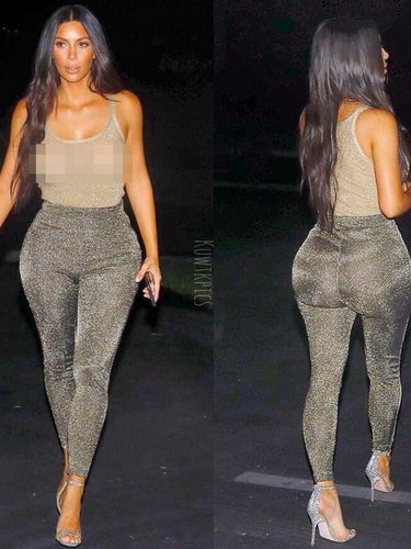 Kim Kardashian Tampil Seksi Jalan-jalan Tanpa Bra dengan Baju Transparan